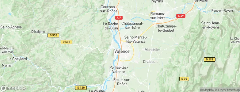 Bourg-lès-Valence, France Map