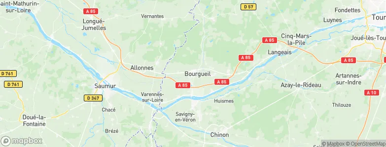 Bourgueil, France Map
