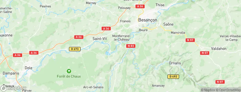 Boussières, France Map
