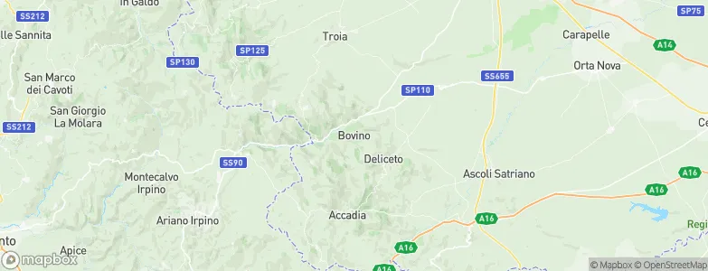 Bovino, Italy Map