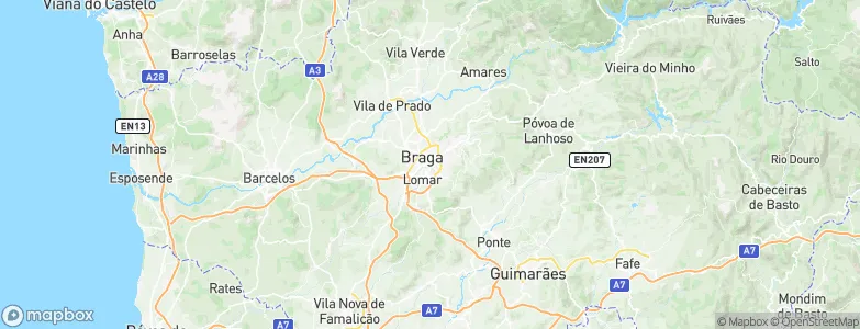 Braga (São José de São Lázaro), Portugal Map