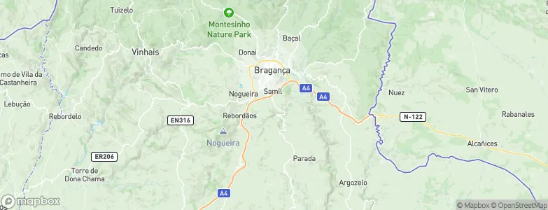 Bragança Municipality, Portugal Map