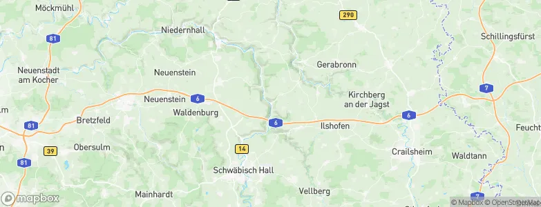 Braunsbach, Germany Map
