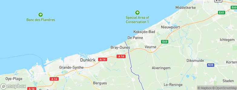 Bray-Dunes, France Map