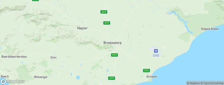 Bredasdorp, South Africa Map
