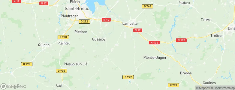 Bréhand, France Map