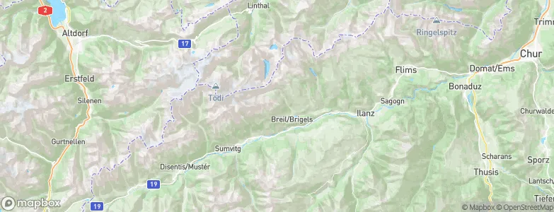 Breil/Brigels, Switzerland Map