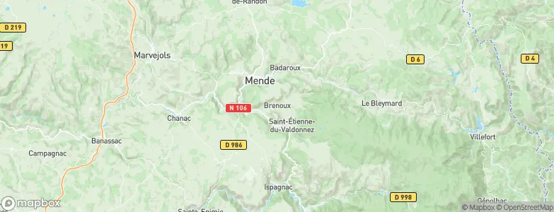 Brenoux, France Map