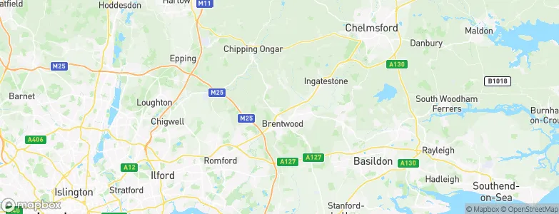 Brentwood District, United Kingdom Map