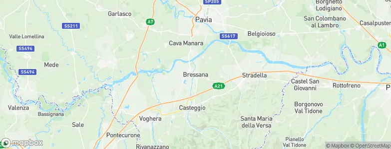 Bressana Bottarone, Italy Map