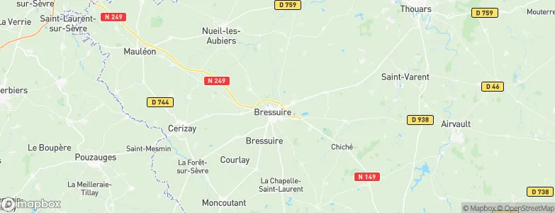 Bressuire, France Map
