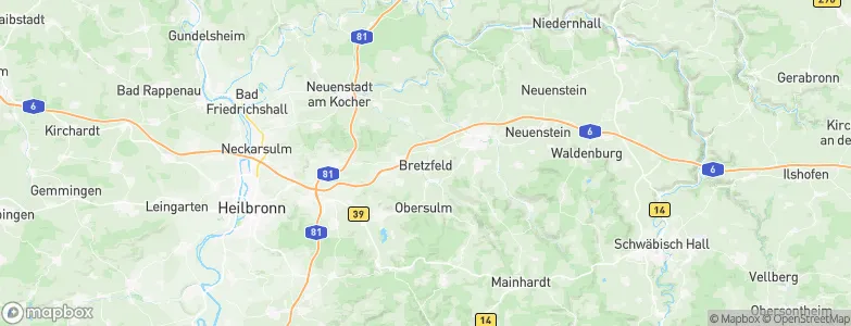 Bretzfeld, Germany Map