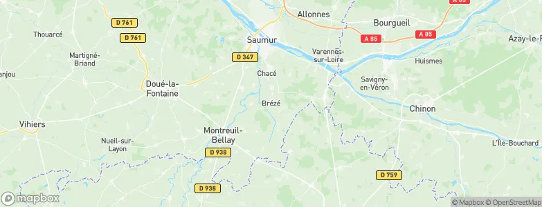 Brézé, France Map