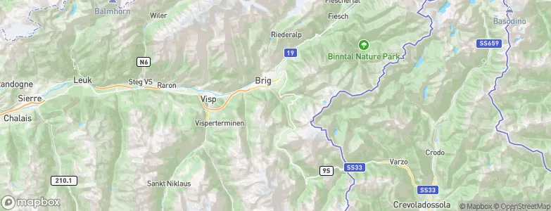 Brig District, Switzerland Map