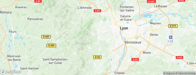 Brindas, France Map