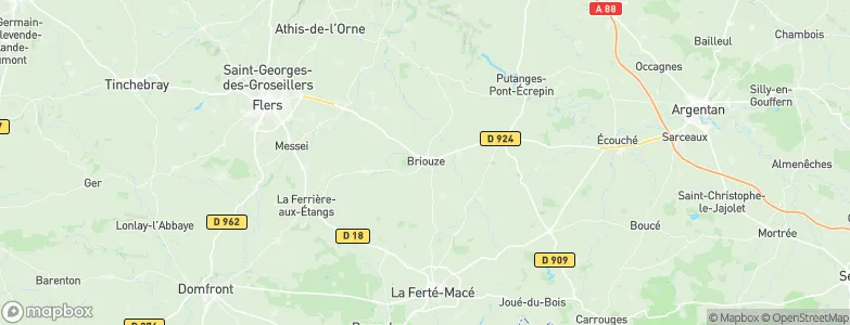 Briouze, France Map