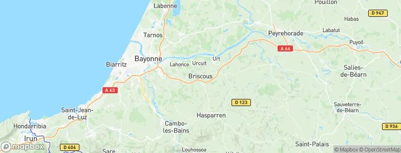 Briscous, France Map