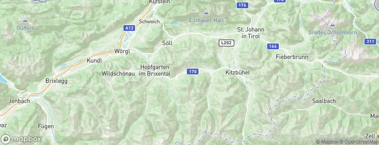 Brixen im Thale, Austria Map