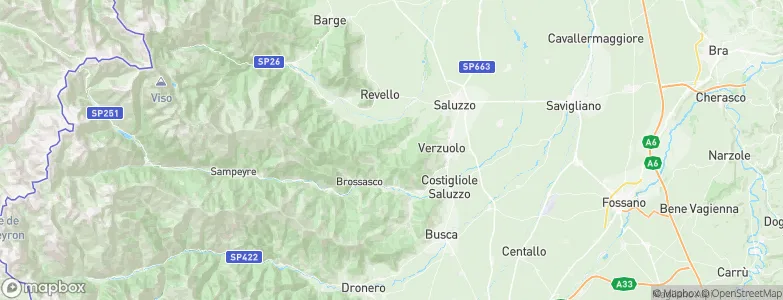 Brondello, Italy Map