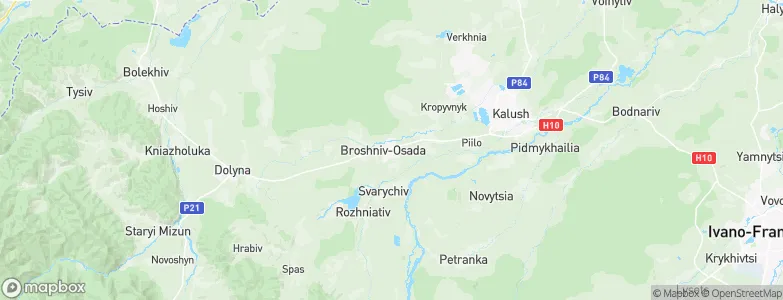 Broshniv-Osada, Ukraine Map