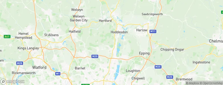 Broxbourne District, United Kingdom Map