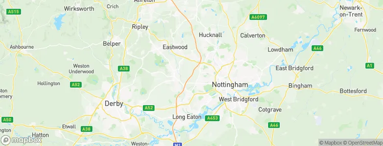 Broxtowe District, United Kingdom Map