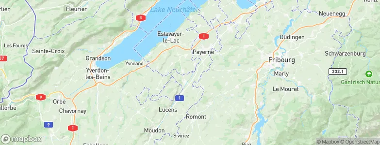 Broye-Vully District, Switzerland Map