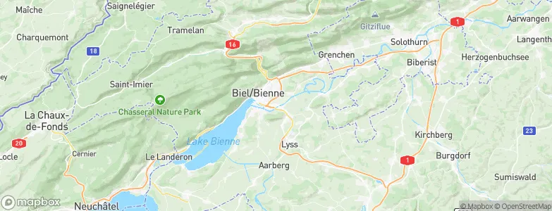 Brügg, Switzerland Map