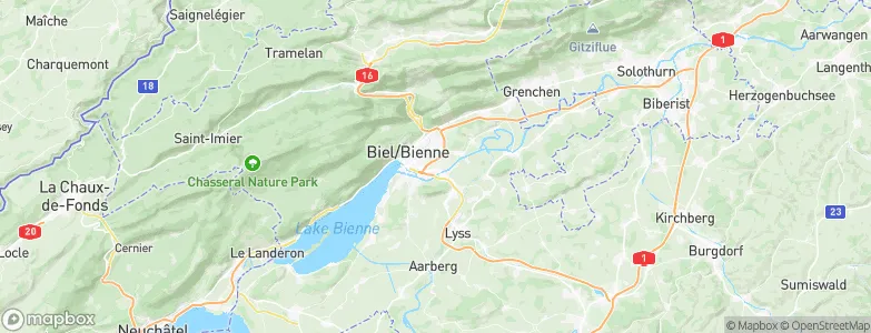 Brügg, Switzerland Map