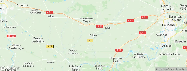 Brûlon, France Map