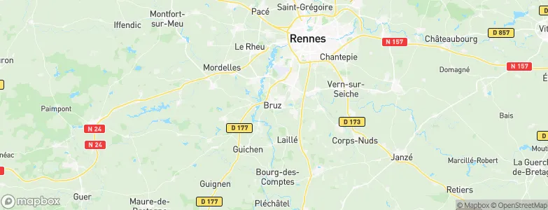 Bruz, France Map