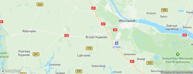 Brześć Kujawski, Poland Map