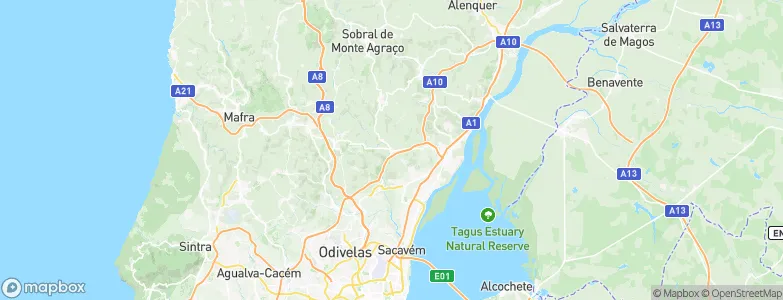 Bucelas, Portugal Map