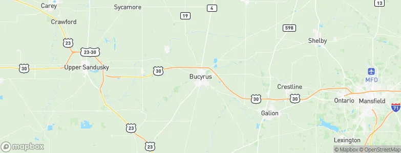 Bucyrus, United States Map