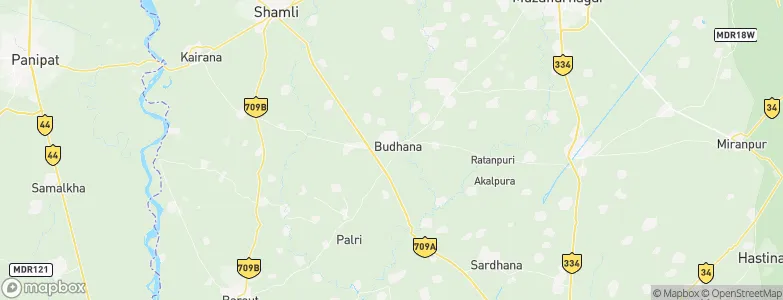 Budhāna, India Map