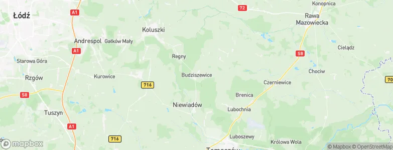 Budziszewice, Poland Map