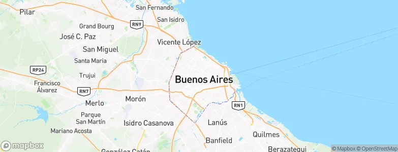 Buenos Aires F.D., Argentina Map