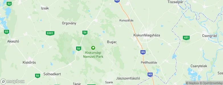 Bugac, Hungary Map