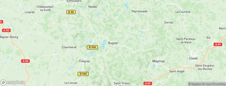 Bugeat, France Map