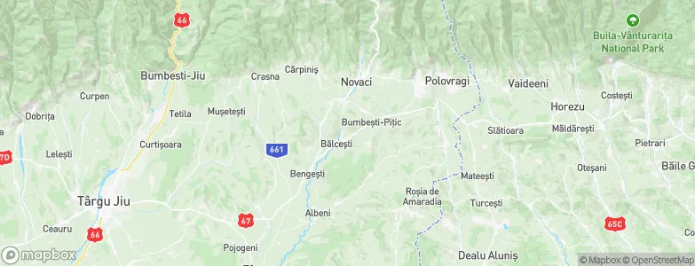 Bumbești-Pițic, Romania Map