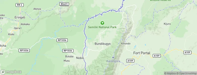 Bundibugyo, Uganda Map