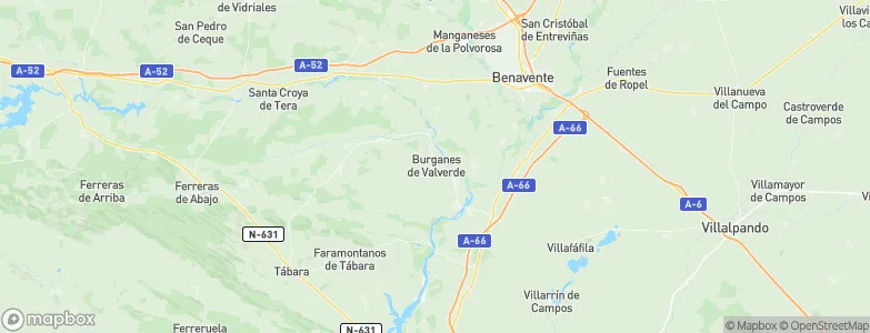 Burganes de Valverde, Spain Map