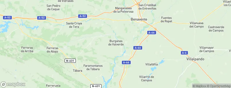 Burganes de Valverde, Spain Map