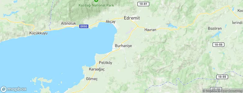 Burhaniye, Turkey Map
