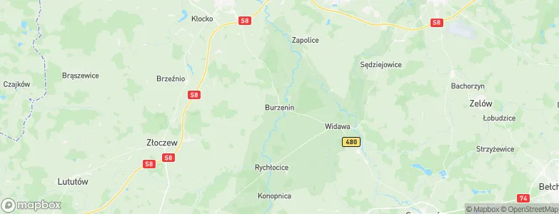 Burzenin, Poland Map