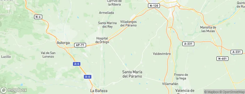 Bustillo del Páramo, Spain Map