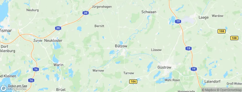 Bützow, Germany Map