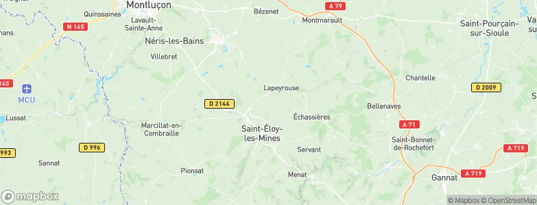 Buxières-sous-Montaigut, France Map