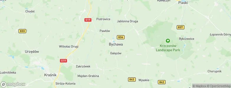 Bychawa, Poland Map