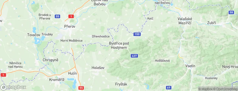 Bystřice pod Hostýnem, Czechia Map